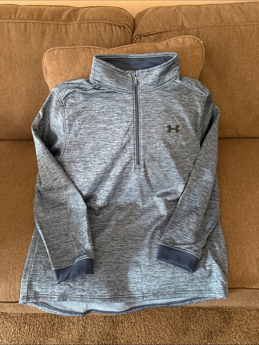 Under Armour Men’d Heather Gray Quarter-Zip Fleece Pullover